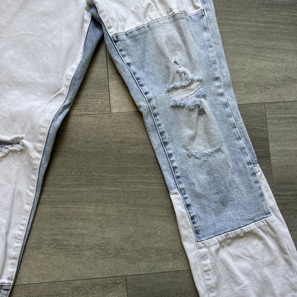 Flying Monkey Outrageous High Rise Boyfriend Jeans, Color Block Panel Sz 25 - Picture 3 of 5